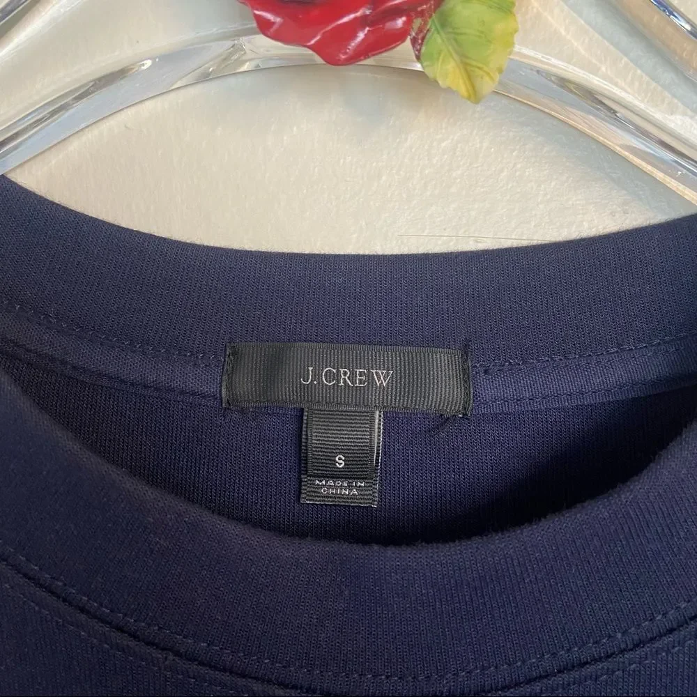 J. Crew Layered look Sweater Sequin Trim Navy Blue